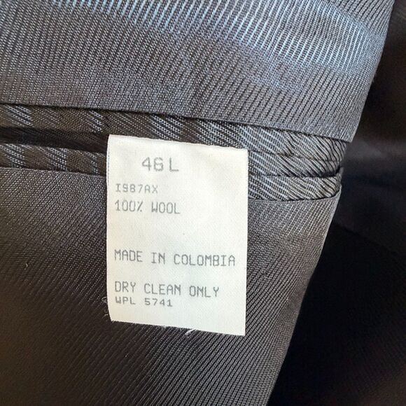 Oscar de la Renta Men’s Black Wool Blazer – 46L – Vintage Double Breasted - Picture 6 of 12